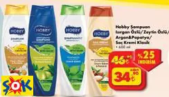 HOBBY ŞAMPUAN ISIRGAN ÖZLÜ/ZEYTİN ÖZLÜ/ ARGAN&PAPATYA/ SAÇ KREMİ KLASİK